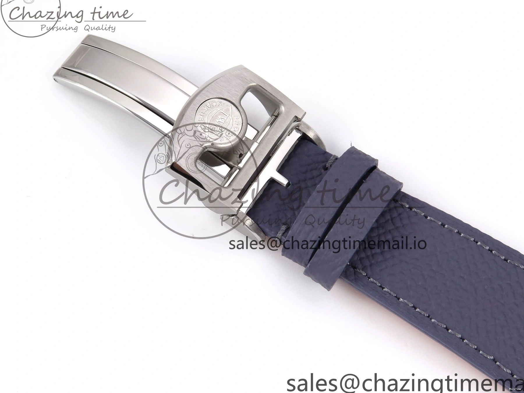 MIROTIME 0601 Lightweight Portugieser Automatic SS IW501708 APSF 1:1 Best Edition Light Blue Dial on Gray Leather Strap A 7012